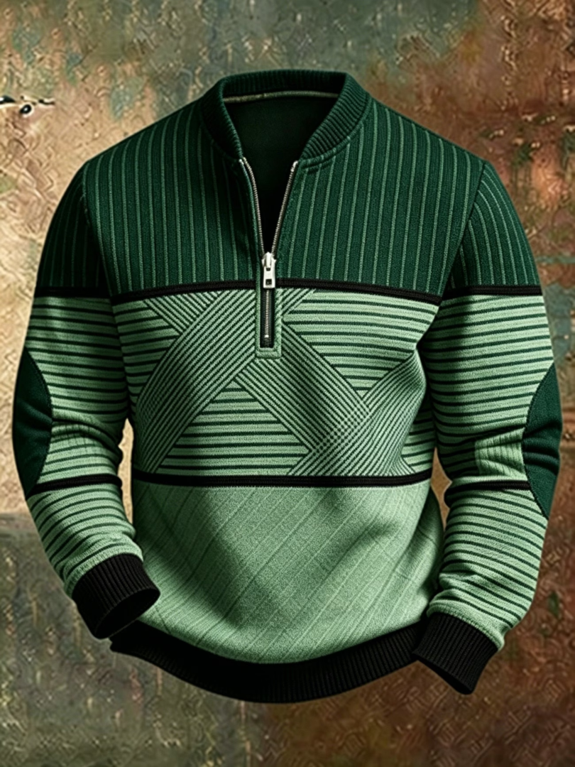 Viktor | Stylowy Sweter Męski z Połową Zamka