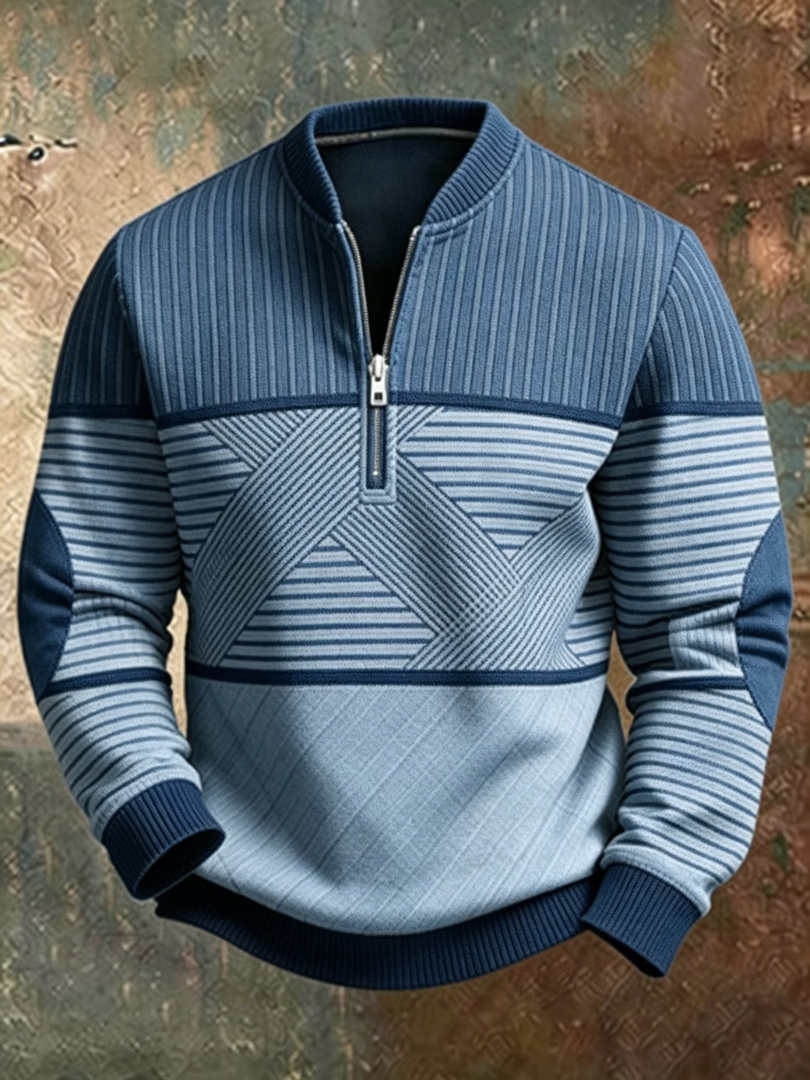 Viktor | Stylowy Sweter Męski z Połową Zamka