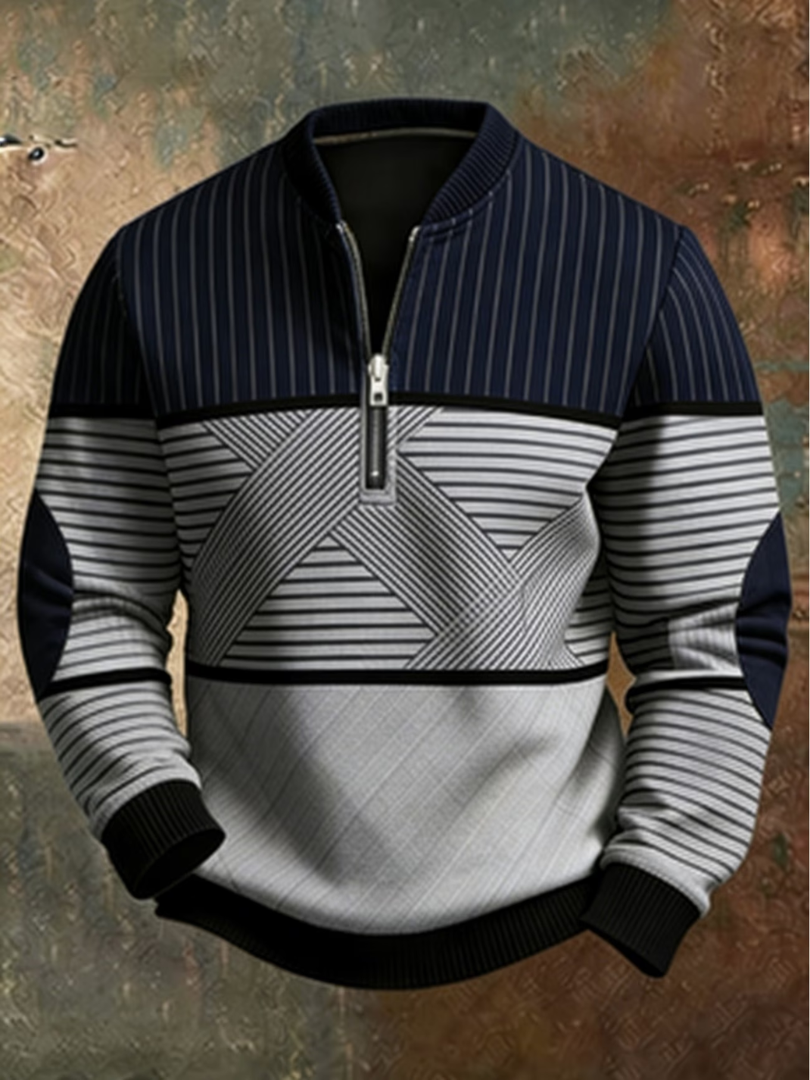 Viktor | Stylowy Sweter Męski z Połową Zamka