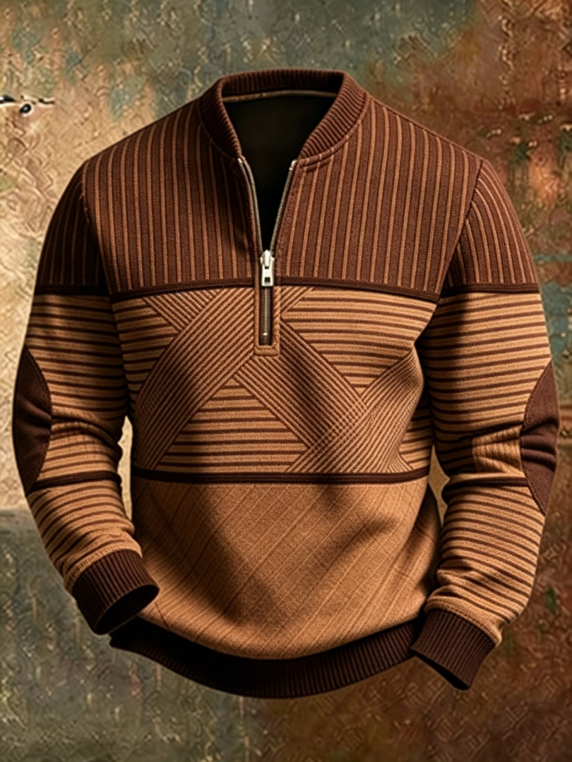 Viktor | Stylowy Sweter Męski z Połową Zamka