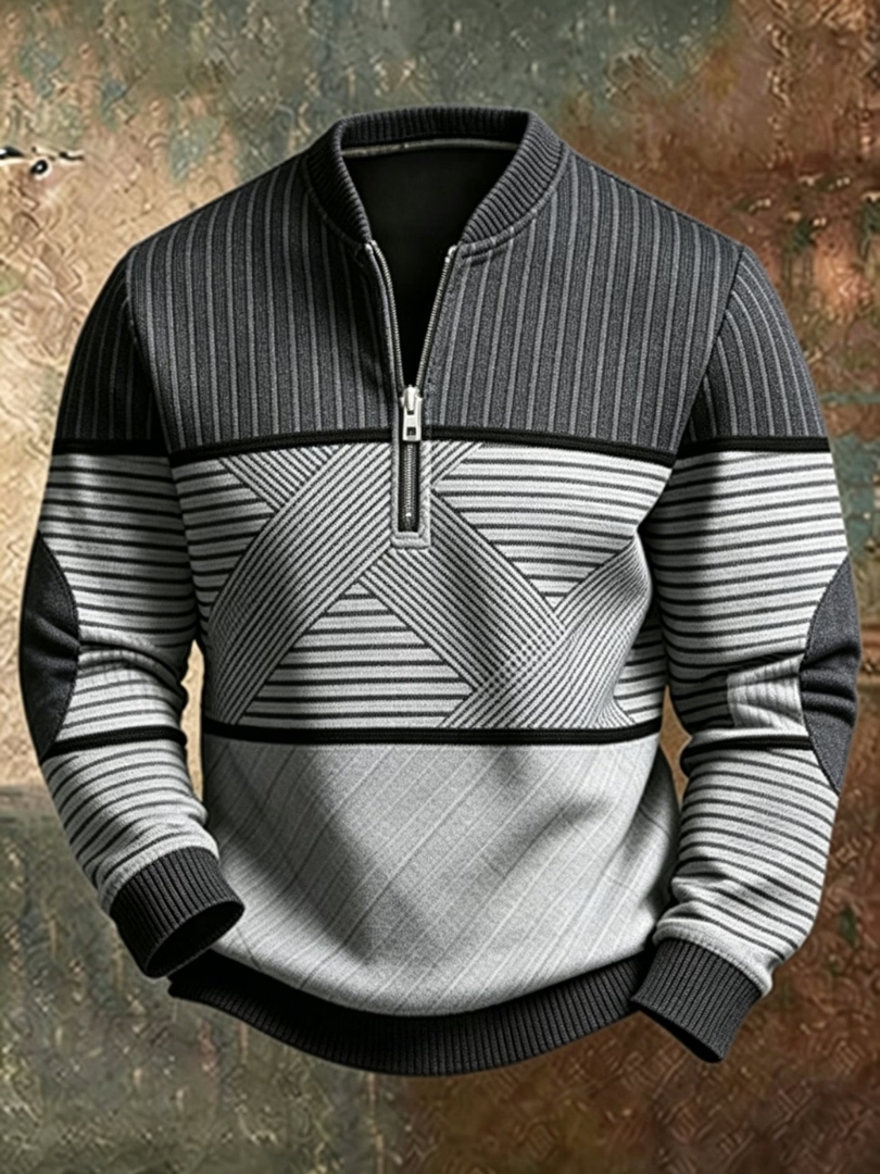 Viktor | Stylowy Sweter Męski z Połową Zamka
