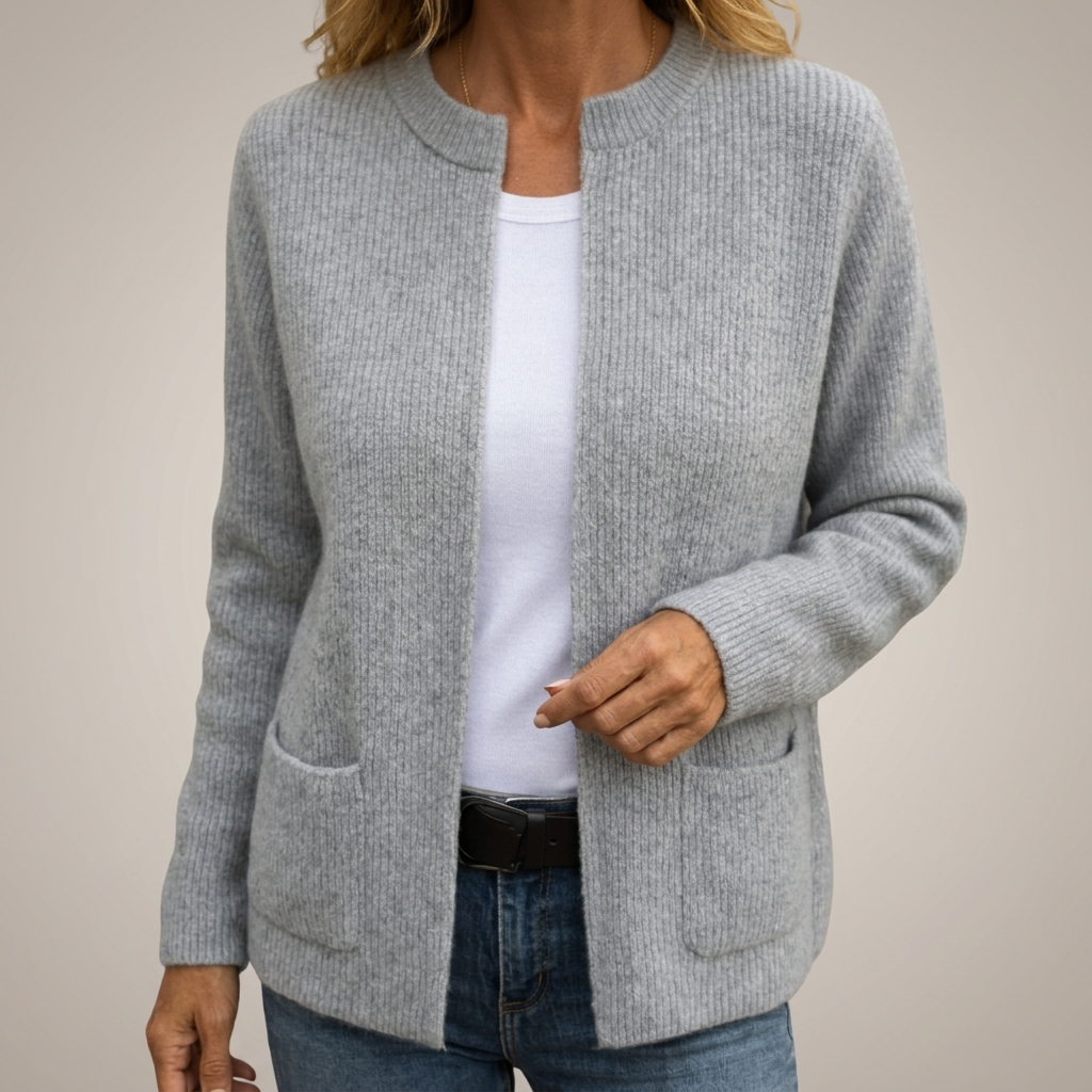Colette | Ciepły Sweter z Zippem i Kieszeniami