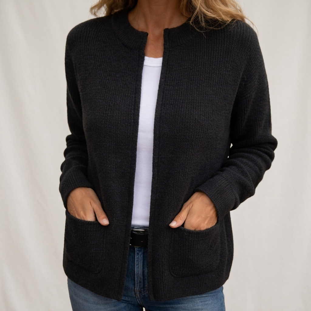 Colette | Ciepły Sweter z Zippem i Kieszeniami