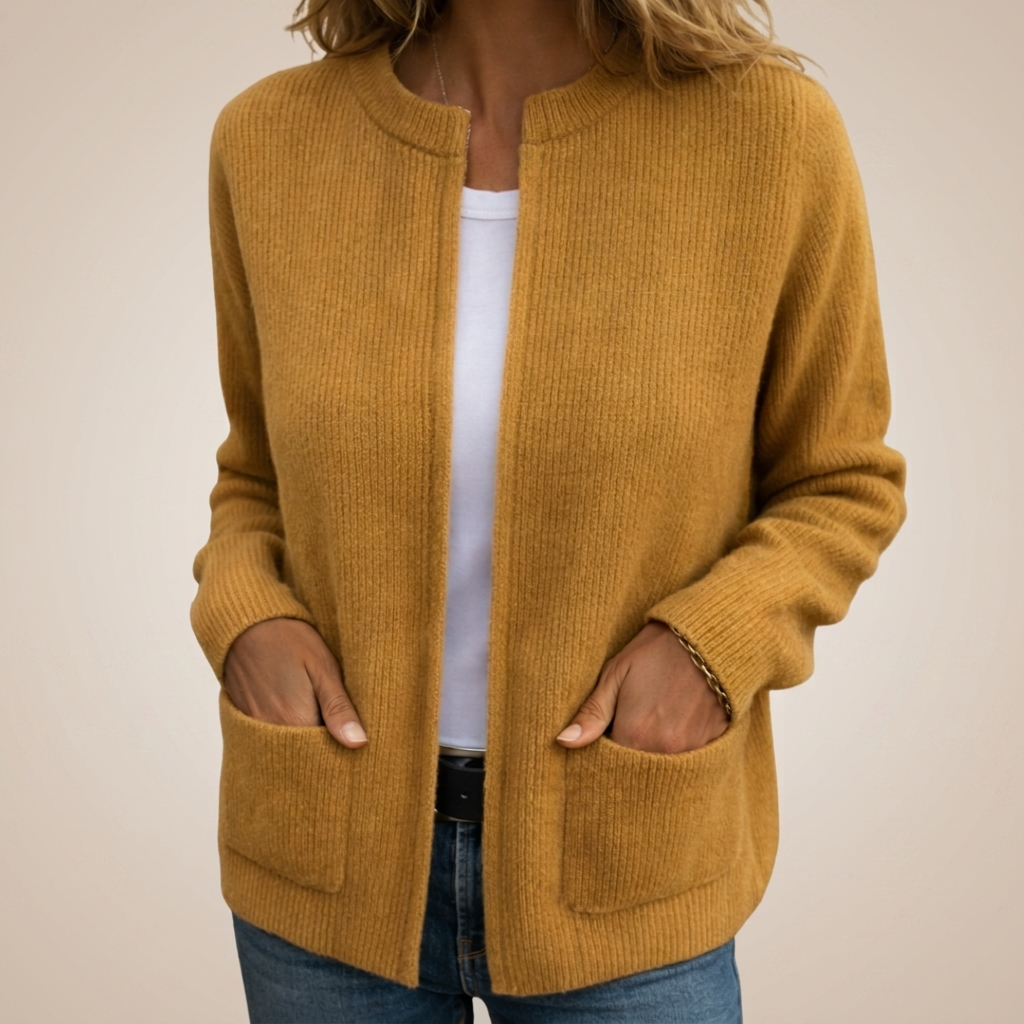Colette | Ciepły Sweter z Zippem i Kieszeniami