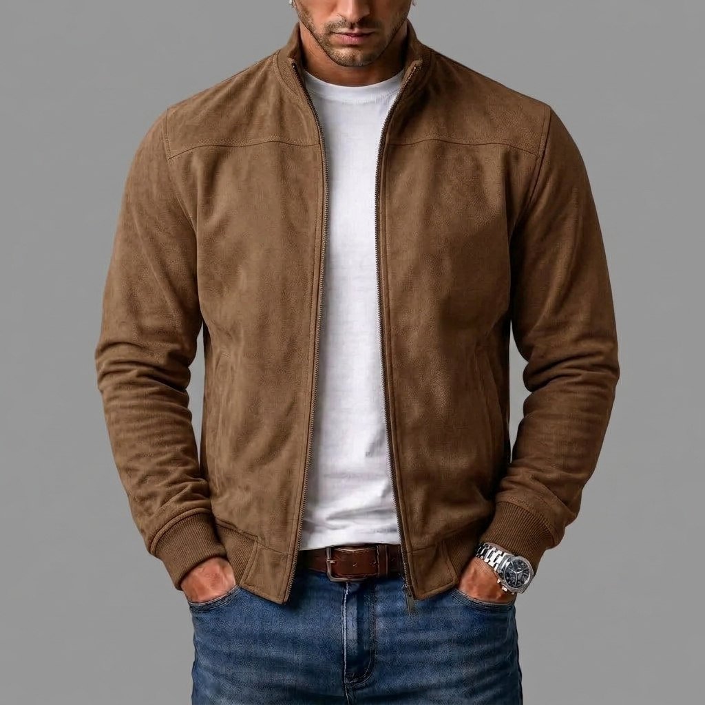 Marco | Kurtka bomber z zamszu